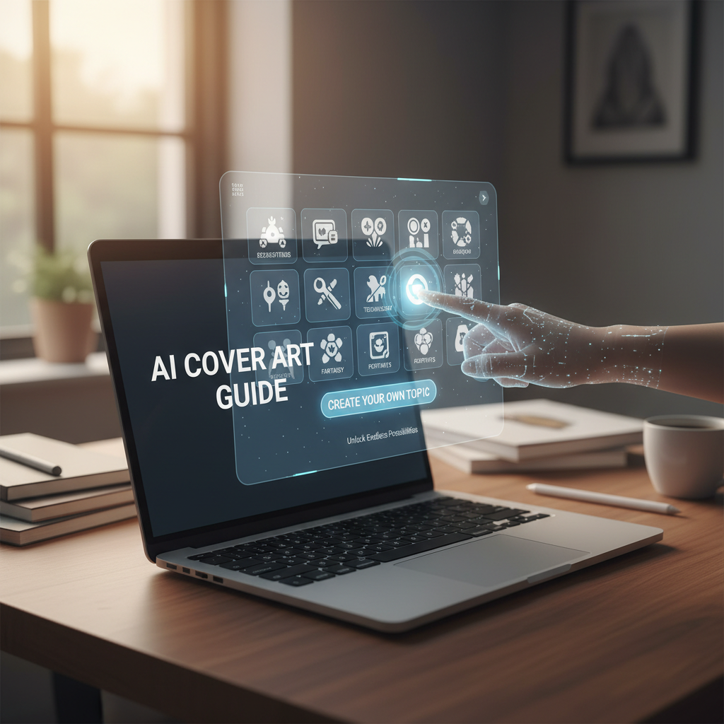 A guide on how to request AI-generated cover images with customizable topics for your needs.