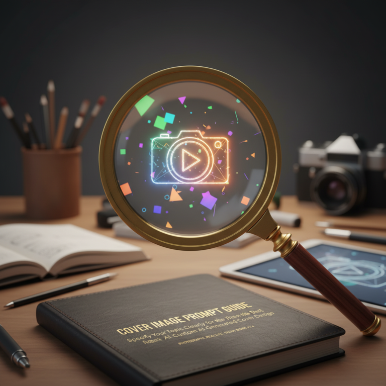 A cover image prompt guide: Specify your topic clearly for the best custom AI-generated cover design.