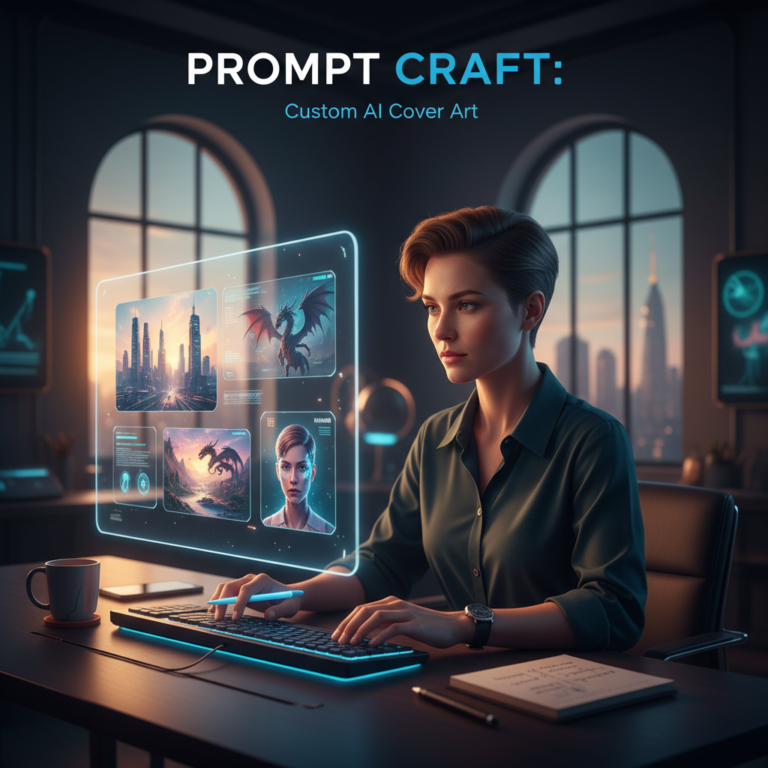 A template to request a custom, realistic cover image based on your chosen title and central subject.