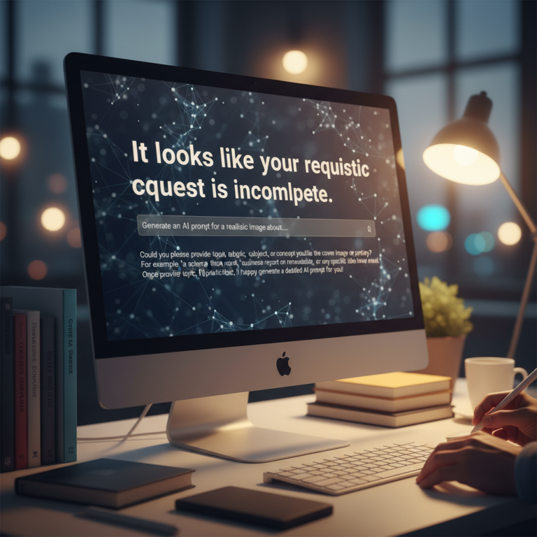 An incomplete request for an AI-generated cover image prompt, asking for more topic details.