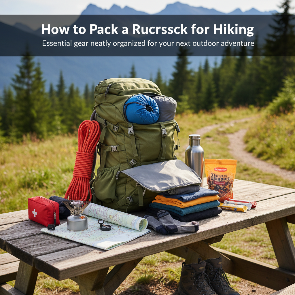 How to Pack a Rucksack for Hiking: Essential gear neatly organized for your next outdoor adventure